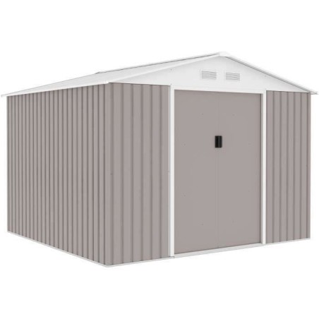 Abri de jardin en métal 7,06 m² - 277 x 255 x 202 cm - MERCURE - Kit