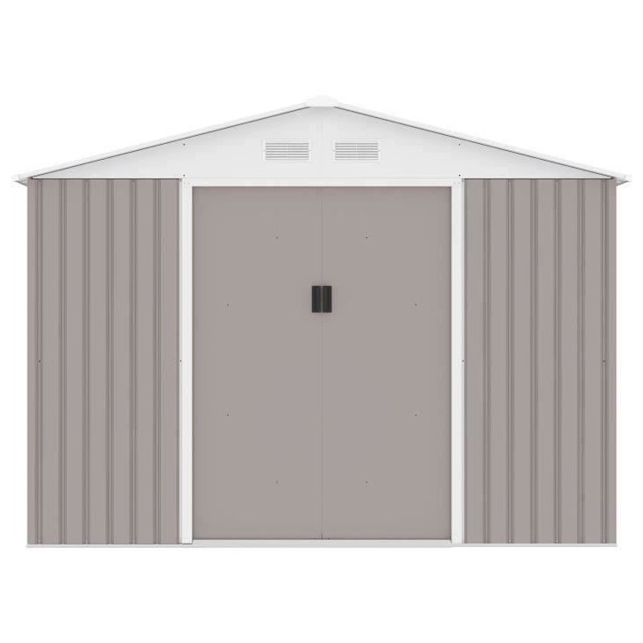 Abri de jardin en métal 7,06 m² - 277 x 255 x 202 cm - MERCURE - Kit d'ancrage inclus, 2 portes coulissantes - Taupe Abri de jardin en métal 7,06 m² - 277 x 255 x 202 cm - MERCURE - Kit d'ancrage inclus, 2 portes coulissantes - Taupe