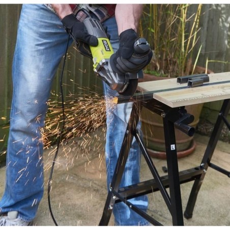 RYOBI - Meuleuse d'angle 800 W diam. 125 mm - 12 000 tr/min - Livrée avec 1 disque métal 125 mm et 1 clé de service - RAG800-