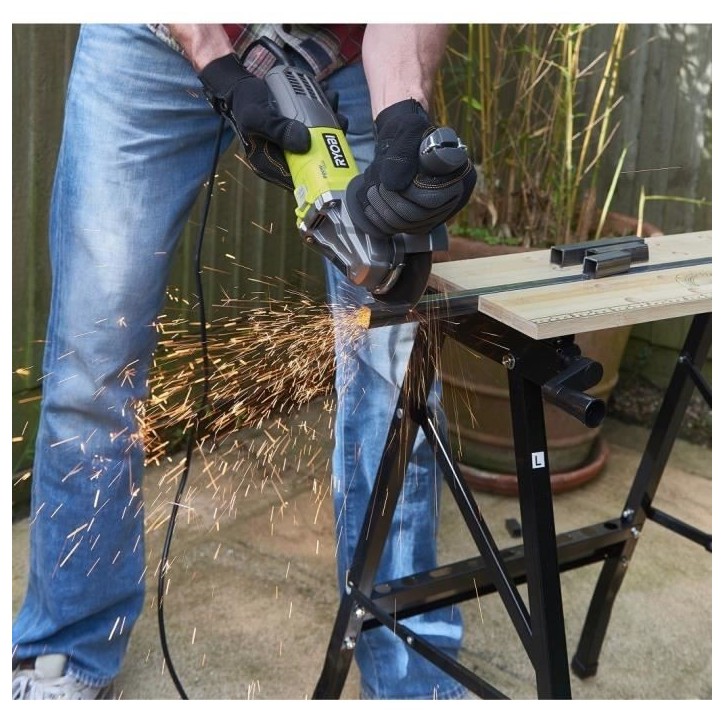 RYOBI - Meuleuse d'angle 800 W diam. 125 mm - 12 000 tr/min - Livrée avec 1 disque métal 125 mm et 1 clé de service - RAG800- RYOBI - Meuleuse d'angle 800 W diam. 125 mm - 12 000 tr/min - Livrée avec 1 disque métal 125 mm et 1 clé de service - RAG800-