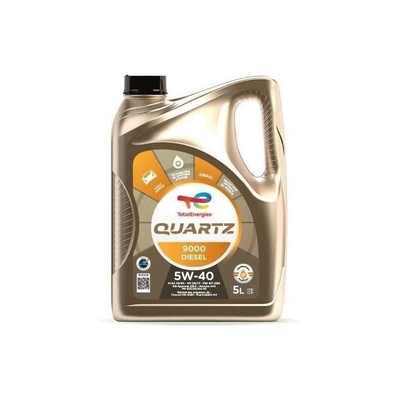 TOTALENERGIES HUILE MOTEUR 5L QUARTZ 9000 DIESEL 5W40 TOTALENERGIES HUILE MOTEUR 5L QUARTZ 9000 DIESEL 5W40