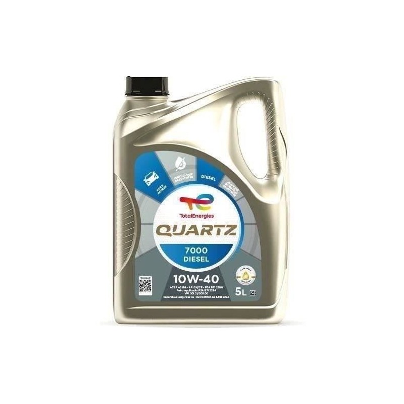 TOTALENERGIES Quartz 7000 Diesel 10W40 - Huile moteur - 5 L TOTALENERGIES Quartz 7000 Diesel 10W40 - Huile moteur - 5 L