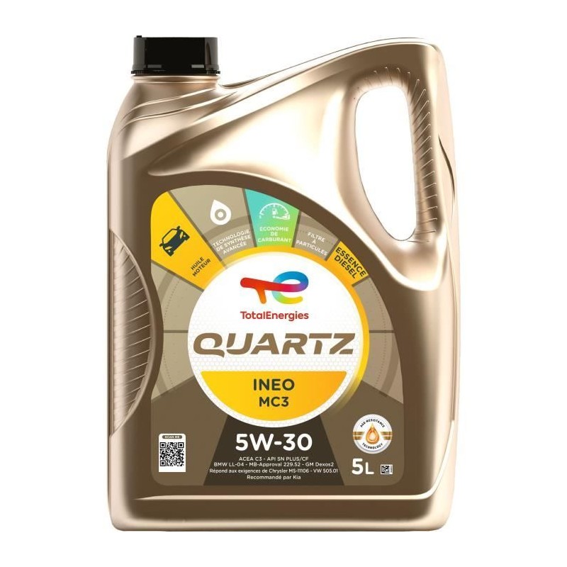 Huile moteur - TOTALENERGIES - Quartz Ineo MC3 5W-30 - 1L Huile moteur - TOTALENERGIES - Quartz Ineo MC3 5W-30 - 1L