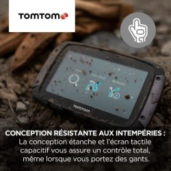 TomTom GPS Moto RIDER 550 - 4, 3 pouces, Carte Monde, TomTom Traffic,