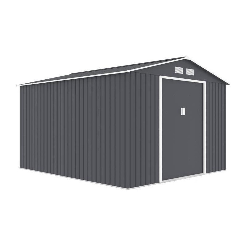 Abri de jardin en métal 8,84 m² - 277 x 319 x 202 cm - URANUS - Kit