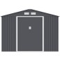Abri de jardin en métal 8,84 m² - 277 x 319 x 202 cm - URANUS - Kit d'ancrage inclus, 2 portes coulissantes - Gris Abri de jardin en métal 8,84 m² - 277 x 319 x 202 cm - URANUS - Kit d'ancrage inclus, 2 portes coulissantes - Gris