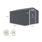Abri de jardin en métal 8,84 m² - 277 x 319 x 202 cm - URANUS - Kit d'ancrage inclus, 2 portes coulissantes - Gris Abri de jardin en métal 8,84 m² - 277 x 319 x 202 cm - URANUS - Kit d'ancrage inclus, 2 portes coulissantes - Gris