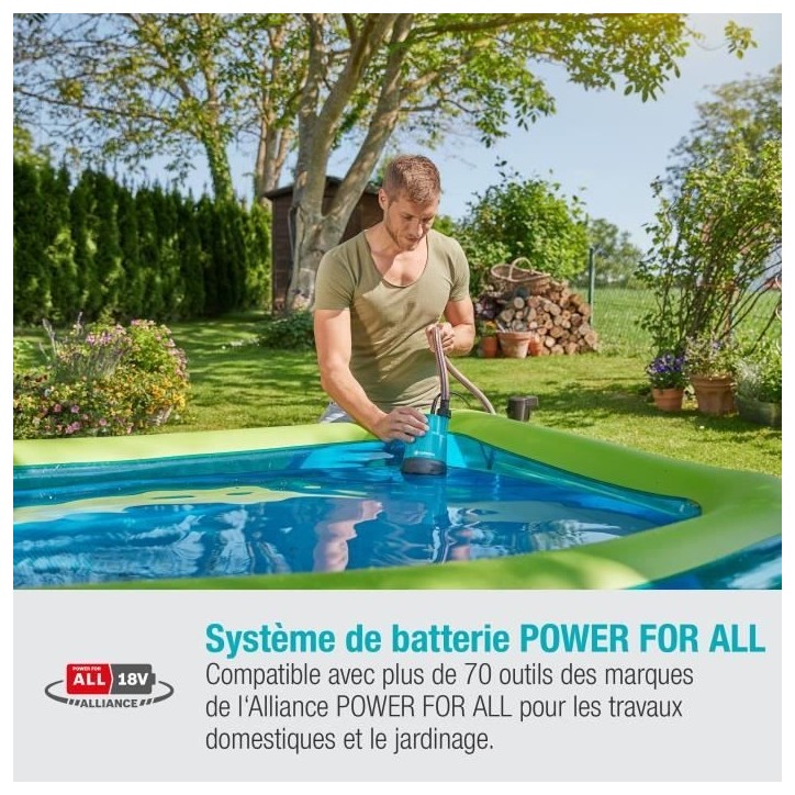 GARDENA Pompe immergée eau claire 200/2 Li-ion 18V P4A– Débit max 2000l/h & pression max 2bar – Extension garantie 5 ans ( GARDENA Pompe immergée eau claire 200/2 Li-ion 18V P4A– Débit max 2000l/h & pression max 2bar – Extension garantie 5 ans (