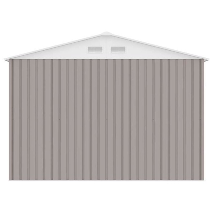 Abri de jardin en métal 8,84 m² - 277 x 319 x 202 cm - URANUS - Kit d'ancrage inclus, 2 portes coulissantes - Taupe Abri de jardin en métal 8,84 m² - 277 x 319 x 202 cm - URANUS - Kit d'ancrage inclus, 2 portes coulissantes - Taupe