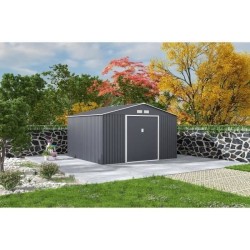 Abri de jardin en métal 10,85 m² - 340 x 319 x 210 cm - JUPITER - Ki