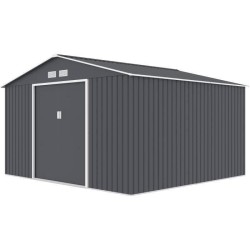 Abri de jardin en métal 10,85 m² - 340 x 319 x 210 cm - JUPITER - Ki