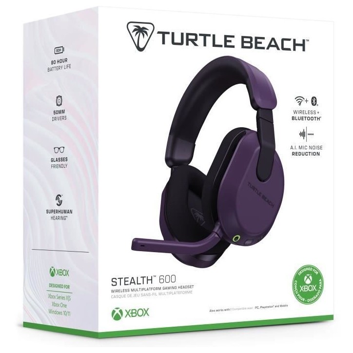 Casque gaming sans fil - TURTLE BEACH - TBS-2102-45 - Stealth 600 - Gen 3 - XB - Violet