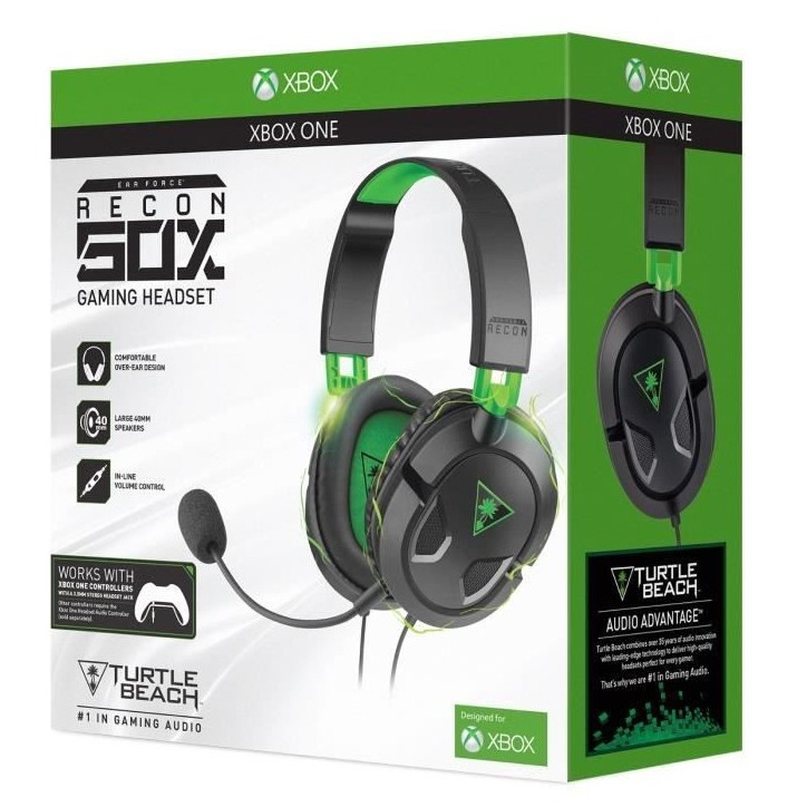 Casque Gaming TURTLE BEACH Recon 50X pour Xbox One - TBS-2303-02 Casque Gaming TURTLE BEACH Recon 50X pour Xbox One - TBS-2303-02
