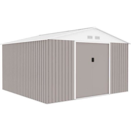 Abri de jardin en métal 10,85 m² - 340 x 319 x 210 cm - JUPITER - Ki