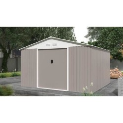 Abri de jardin en métal 10,85 m² - 340 x 319 x 210 cm - JUPITER - Ki