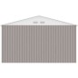 Abri de jardin en métal 10,85 m² - 340 x 319 x 210 cm - JUPITER - Kit d'ancrage inclus, 2 portes coulissantes - Taupe