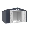 Abri de jardin en métal 10,85 m2 - 340 x 319 x 210 - LUNEX - Kit d'an