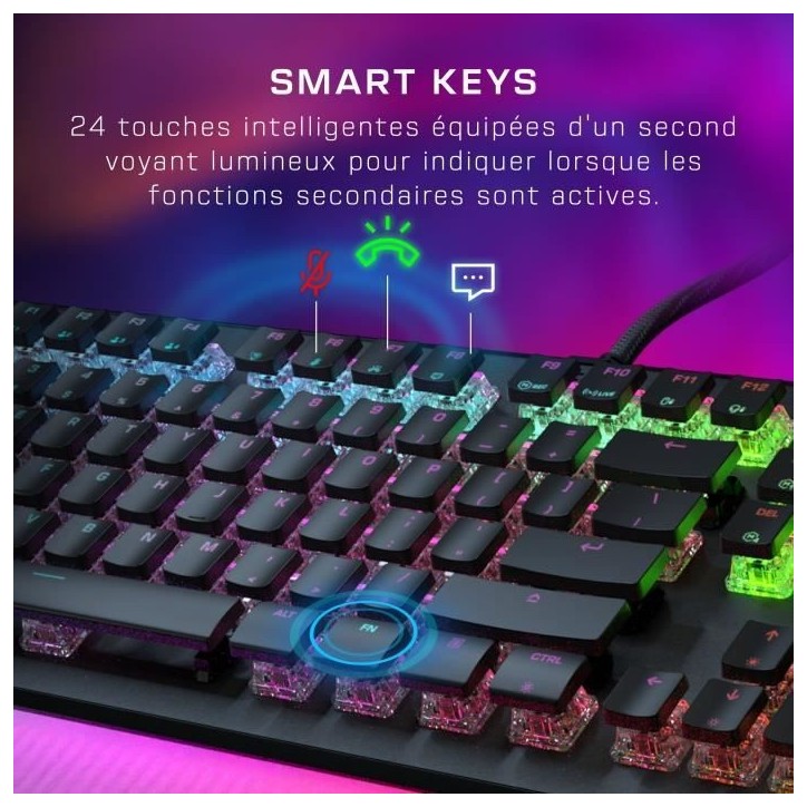 Clavier gaming PC optique et mécanique - TURTLE BEACH - Vulcan II Max - Noir