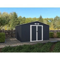 Abri de jardin en métal 10,85 m2 - 340 x 319 x 210 - LUNEX - Kit d'an