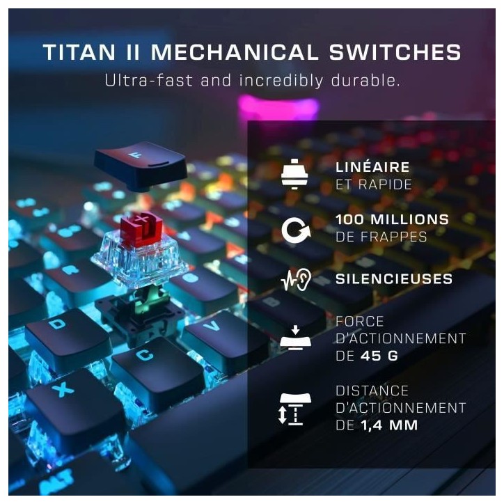 Clavier gaming PC mécanique - TURTLE BEACH - Vulcan II - Noir Clavier gaming PC mécanique - TURTLE BEACH - Vulcan II - Noir
