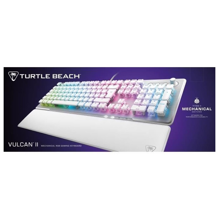 Clavier gaming PC mécanique - TURTLE BEACH - TBK-1002-12-FR - Vulcan II - Blanc Clavier gaming PC mécanique - TURTLE BEACH - TBK-1002-12-FR - Vulcan II - Blanc