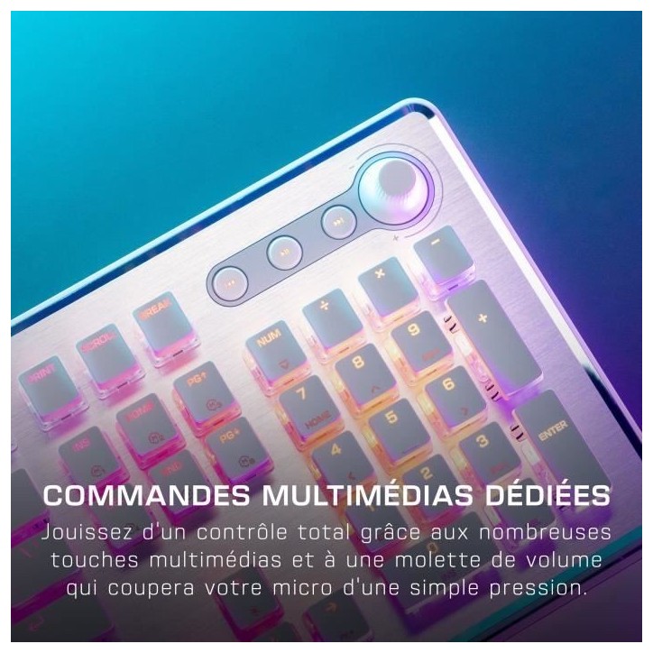 Clavier gaming PC mécanique - TURTLE BEACH - TBK-1002-12-FR - Vulcan II - Blanc Clavier gaming PC mécanique - TURTLE BEACH - TBK-1002-12-FR - Vulcan II - Blanc