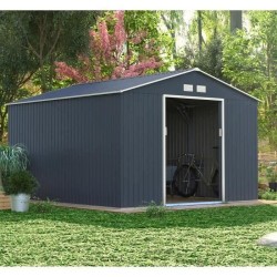 Abri de jardin en métal 12,99 m² - 340 x 382 x 210 cm - NEPTUNE - Ki