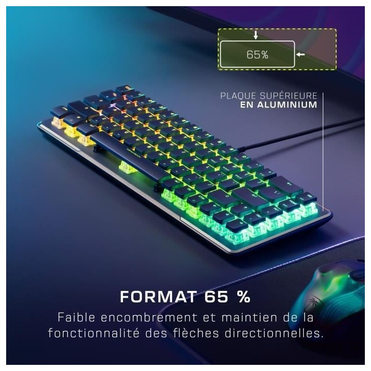 Clavier gaming optique et mécanique filaire Turtle Beach - Vulcan II Mini - Noir