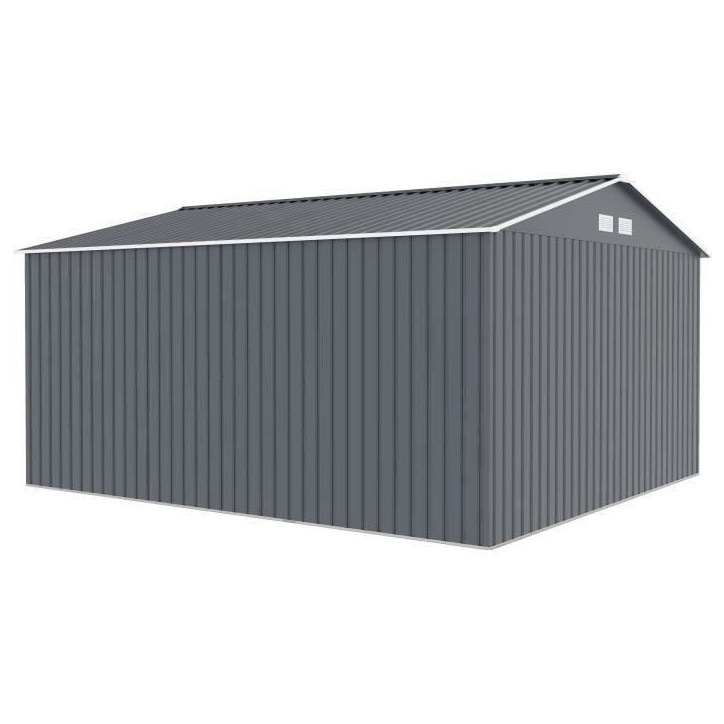 Abri de jardin en métal 12,99 m² - 340 x 382 x 210 cm - NEPTUNE - Kit d'ancrage inclus, 2 portes coulissantes - Gris Abri de jardin en métal 12,99 m² - 340 x 382 x 210 cm - NEPTUNE - Kit d'ancrage inclus, 2 portes coulissantes - Gris