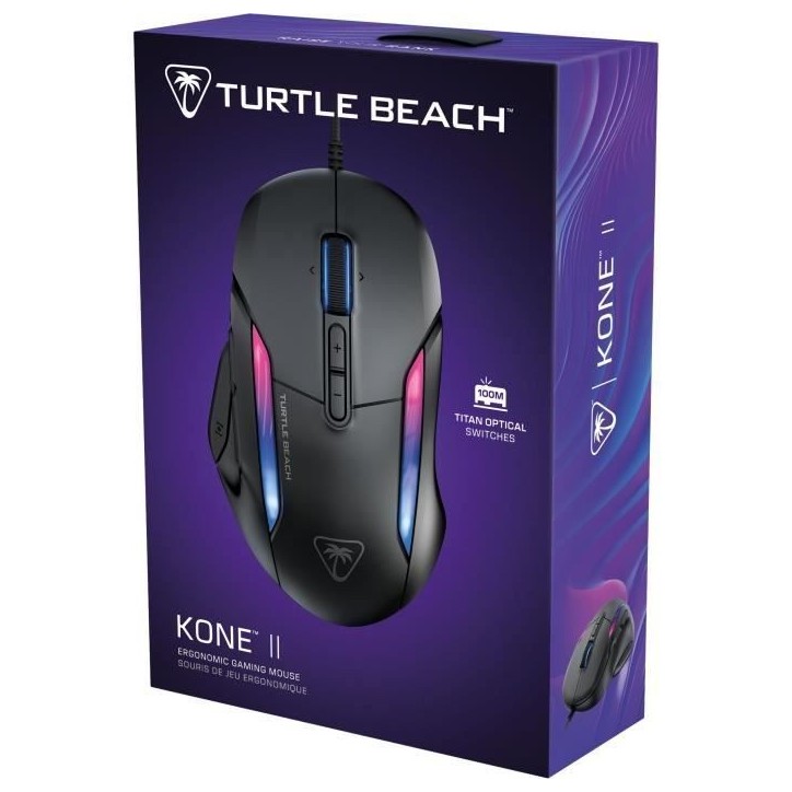 Souris gaming sans fil - Turtle Beach Kone™ II - Ultra légere - Noir, 26 000 DPI, 23 fonctions personnalisables