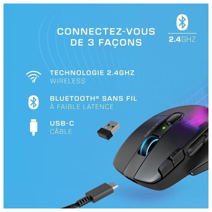 Souris gaming sans fil - TURTLE BEACH - Kone XP Air - Avec station de charge - Noir