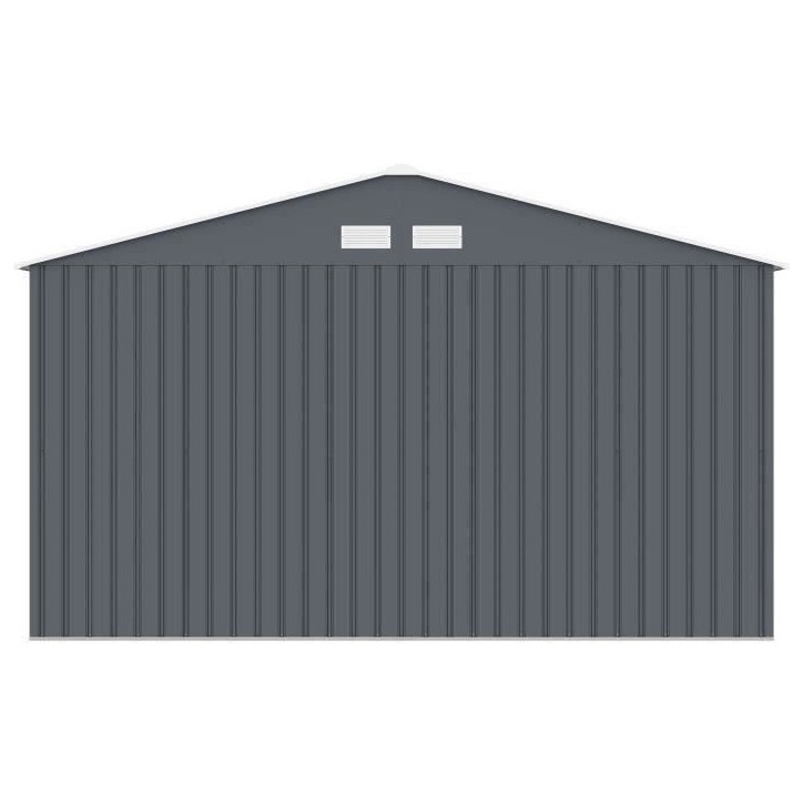 Abri de jardin en métal 12,99 m² - 340 x 382 x 210 cm - NEPTUNE - Kit d'ancrage inclus, 2 portes coulissantes - Gris Abri de jardin en métal 12,99 m² - 340 x 382 x 210 cm - NEPTUNE - Kit d'ancrage inclus, 2 portes coulissantes - Gris