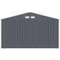 Abri de jardin en métal 12,99 m² - 340 x 382 x 210 cm - NEPTUNE - Kit d'ancrage inclus, 2 portes coulissantes - Gris