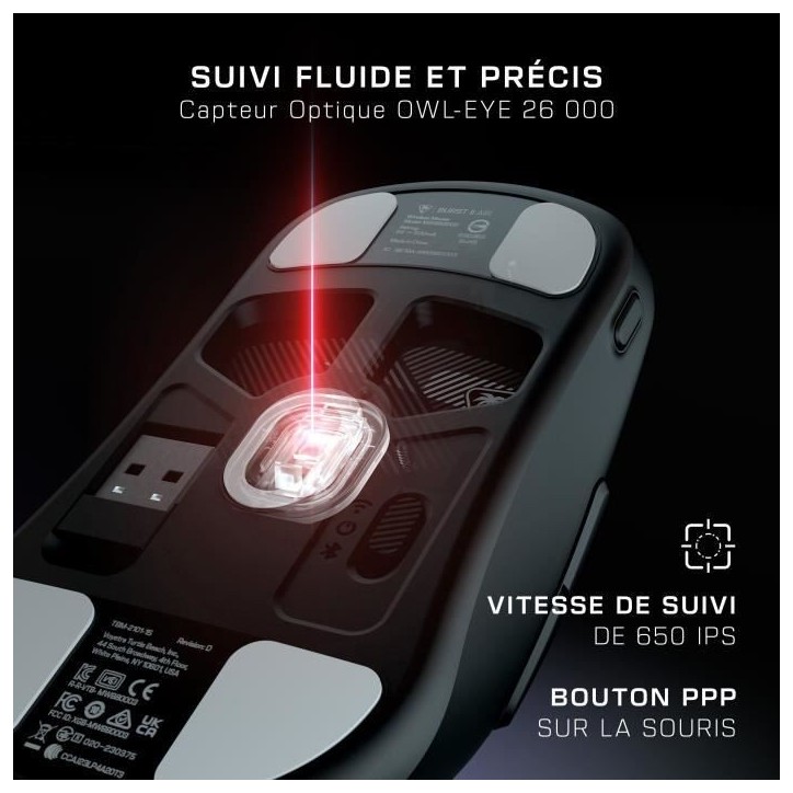 Souris gaming sans fil - TURTLE BEACH - Burst II Air - Noire