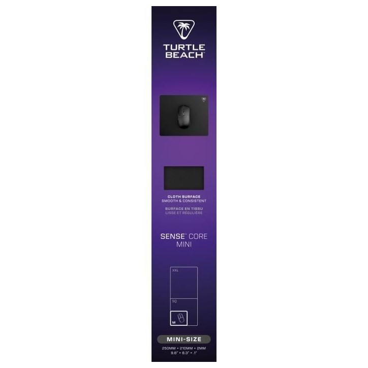 Tapis de souris de jeu - Turtle Beach SenseCore Mini - Surface micro-tissée, équilibré, confortable Tapis de souris de jeu - Turtle Beach SenseCore Mini - Surface micro-tissée, équilibré, confortable