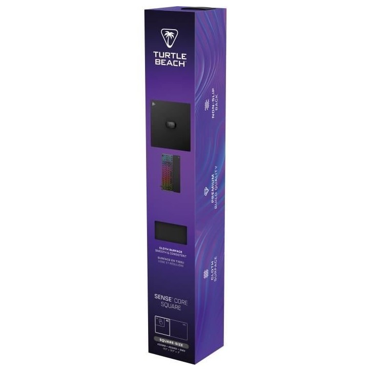 Tapis de souris de jeu - Turtle Beach SenseCore Square - Surface micro-tissée, équilibré, confortable