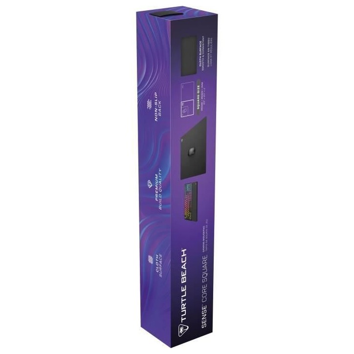 Tapis de souris de jeu - Turtle Beach SenseCore Square - Surface micro-tissée, équilibré, confortable