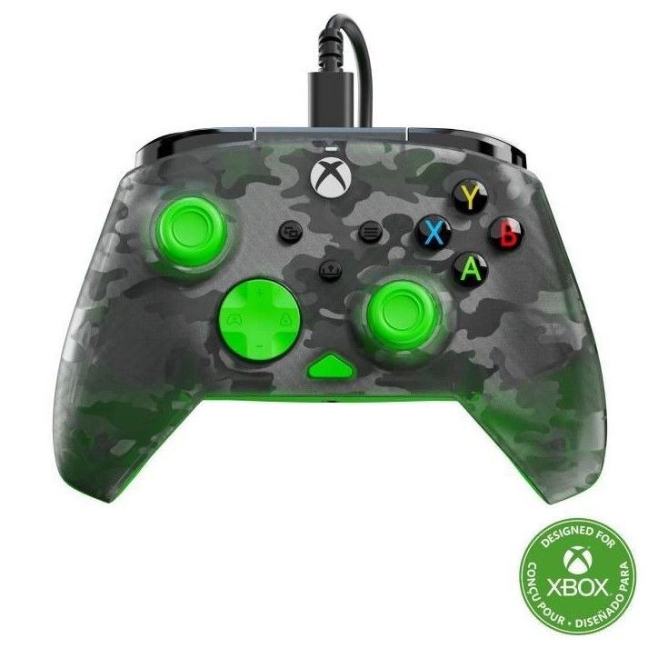 Manette de jeu - Xbox Series X|S, Xbox One et PC - Rematch Core - RGB - Filaire - Camouflage Noir / Vert - TURTLE BEACH