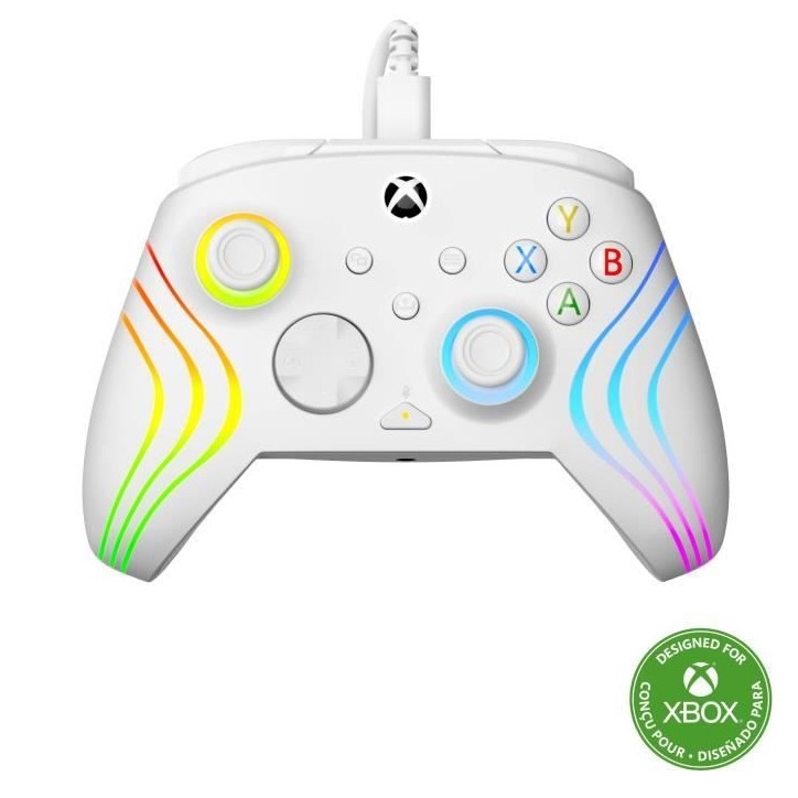Manette de jeu - Xbox Series X|S, Xbox One et PC - Afterglow Wave - RGB - Filaire - Blanc- TURTLE BEACH Manette de jeu - Xbox Series X|S, Xbox One et PC - Afterglow Wave - RGB - Filaire - Blanc- TURTLE BEACH