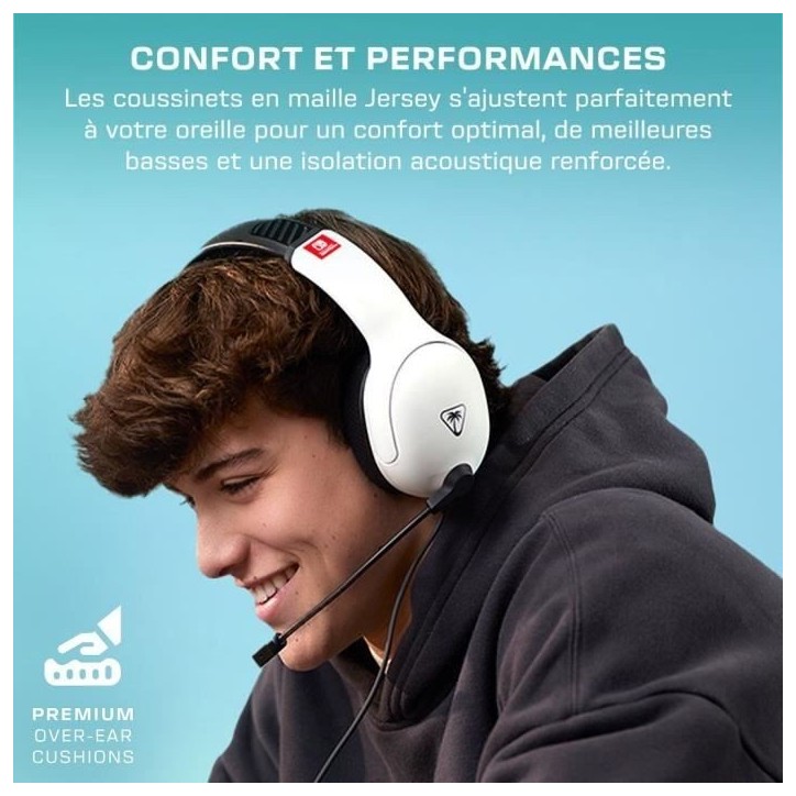 Casque Gaming filaire - TURTLE BEACH - Nintendo Switch - Airlite Fit - Noir et Blanc Casque Gaming filaire - TURTLE BEACH - Nintendo Switch - Airlite Fit - Noir et Blanc