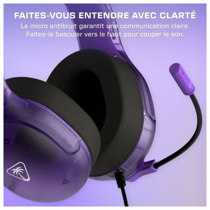 Casque Gaming filaire - TURTLE BEACH - Nintendo Switch - Airlite Fit - Violet Fantôme Casque Gaming filaire - TURTLE BEACH - Nintendo Switch - Airlite Fit - Violet Fantôme