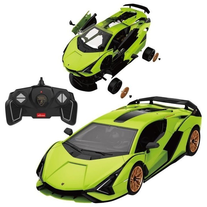 Voiture Télécommandée - TURBO CHALLENGE - Lamborghini Sian - 1/18 - Vert - 85 pieces a monter Voiture Télécommandée - TURBO CHALLENGE - Lamborghini Sian - 1/18 - Vert - 85 pieces a monter