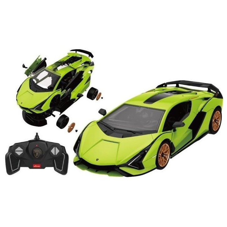 Voiture Télécommandée - TURBO CHALLENGE - Lamborghini Sian - 1/18 - Vert - 85 pieces a monter Voiture Télécommandée - TURBO CHALLENGE - Lamborghini Sian - 1/18 - Vert - 85 pieces a monter