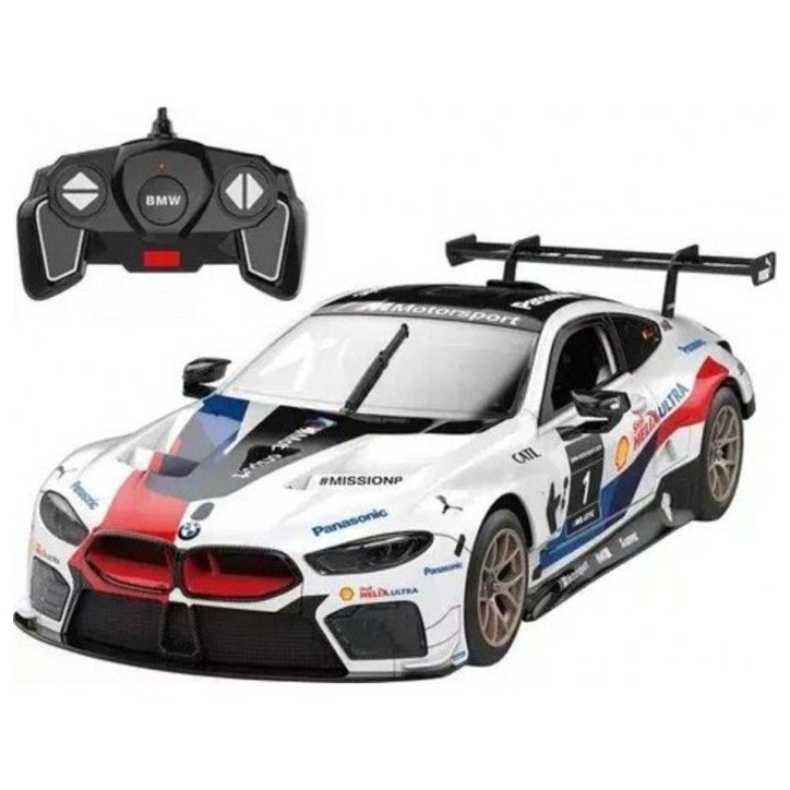 Voiture Télécommandée - TURBO CHALLENGE - BMW M8 GTE - Blanc - 1/18 - Assemblage facile