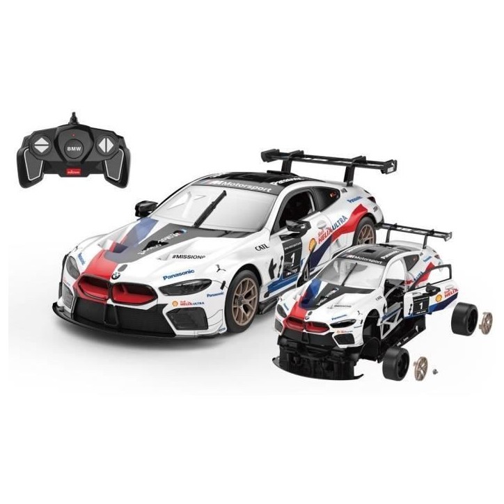 Voiture Télécommandée - TURBO CHALLENGE - BMW M8 GTE - Blanc - 1/18 - Assemblage facile