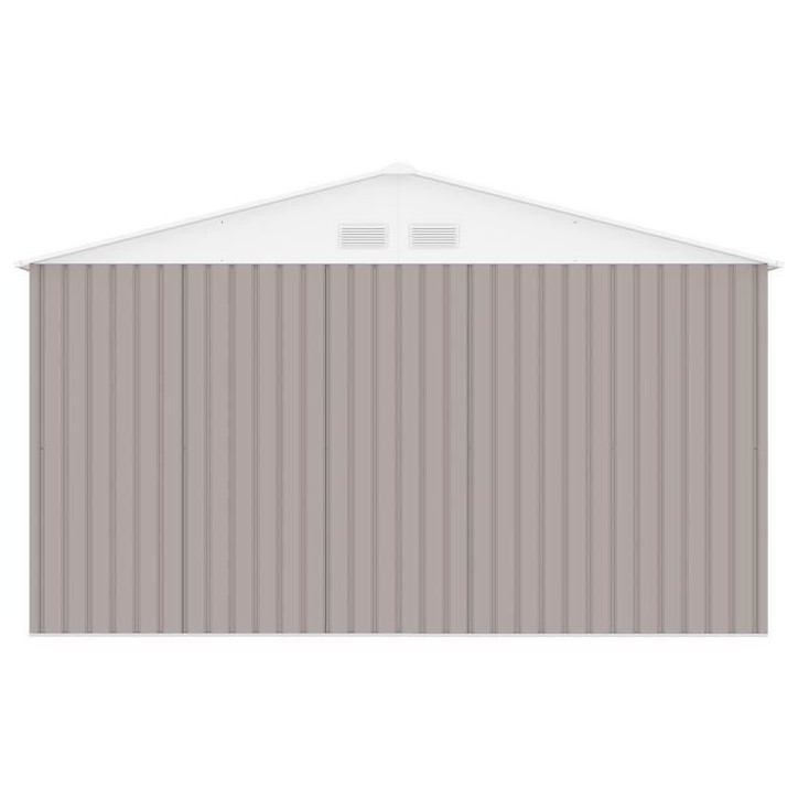 Abri de jardin en métal 15,16 m² - 340 x 446 x 210 - SATURNE - Kit d'ancrage inclus, 2 portes coulissantes - Taupe Abri de jardin en métal 15,16 m² - 340 x 446 x 210 - SATURNE - Kit d'ancrage inclus, 2 portes coulissantes - Taupe