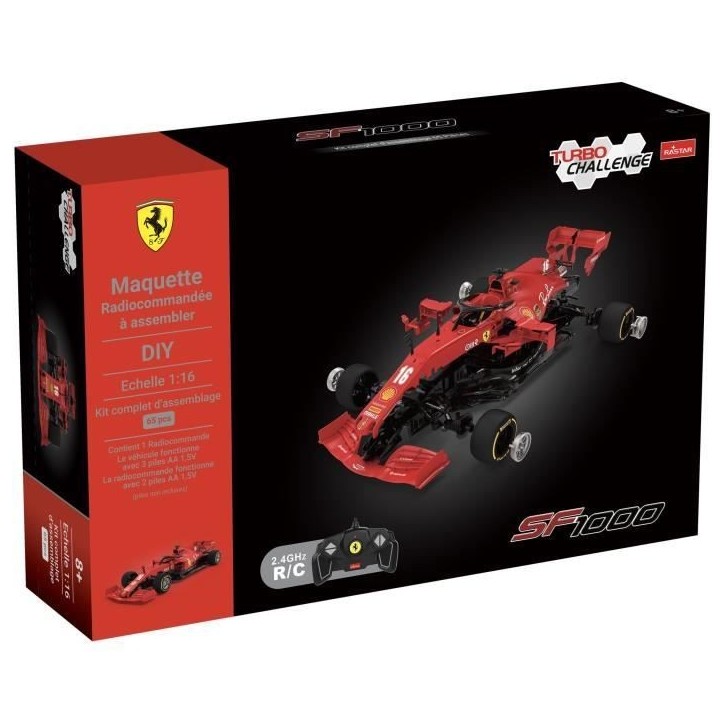 Kit Montage Ferrari SF 1000 - TURBO CHALLENGE - Voiture Télécommandée - Rouge - 1/16