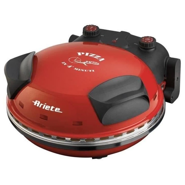 Four a Pizza électrique ARIETE - Rouge - Pierre réfractaire - 1200W - Diametre 33cm - Température max 400°C Four a Pizza électrique ARIETE - Rouge - Pierre réfractaire - 1200W - Diametre 33cm - Température max 400°C