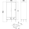 Armoire - Blanc / Chene - 2 portes / 2 tiroirs - Pietement évasé en
