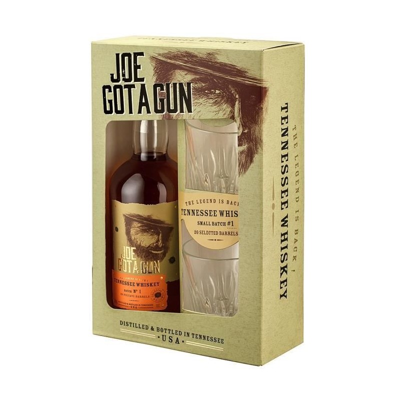 Joe Got A Gun - Small Batch - Coffret + 2 Verres - Whisky - 70cl - 40, Joe Got A Gun - Small Batch - Coffret + 2 Verres - Whisky - 70cl - 40,